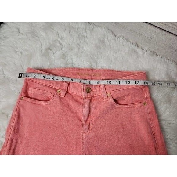 MICHAEL KORS Women's Faded Sea Coral Red Slim Fit Stretch Jeans Size 4 - Picture 5 of 7